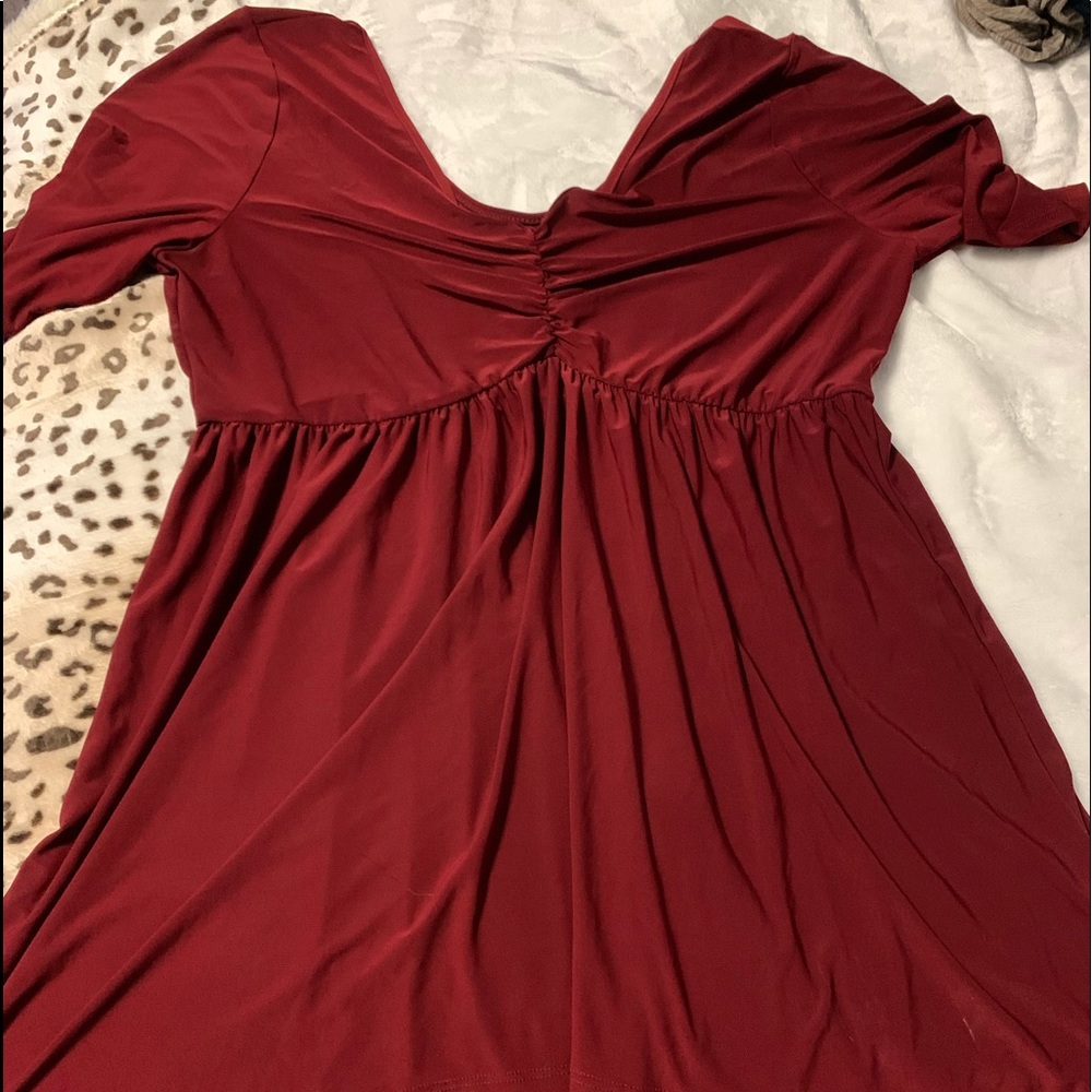 torrid red 3/4 sleeve dress top
